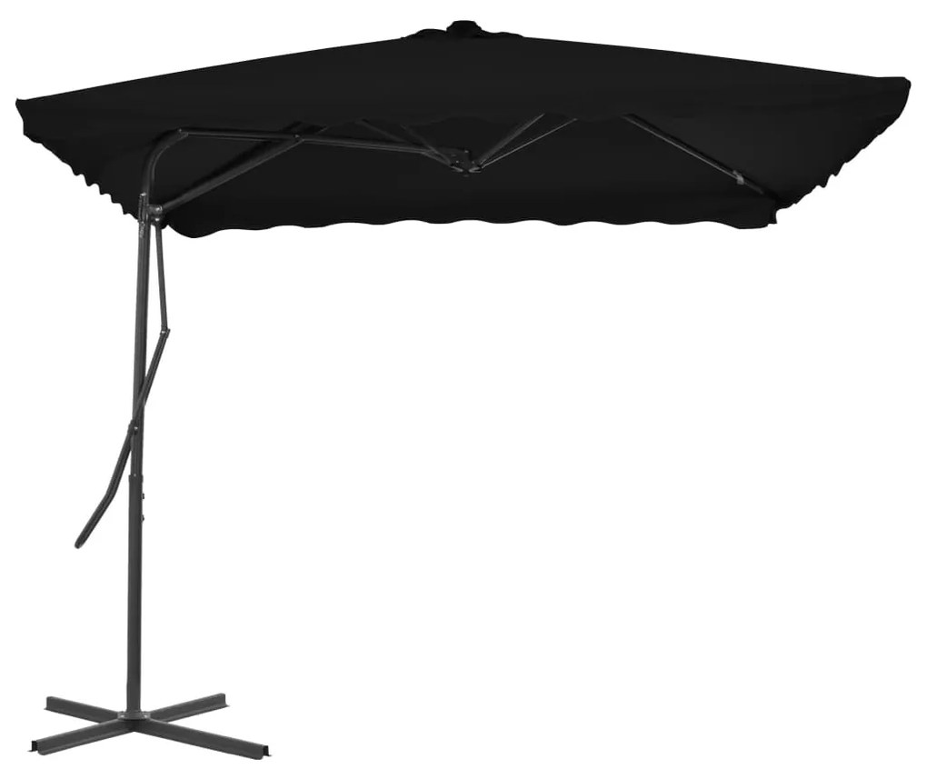 Umbrela de exterior cu stalp din otel, negru, 250x250x230 cm Negru