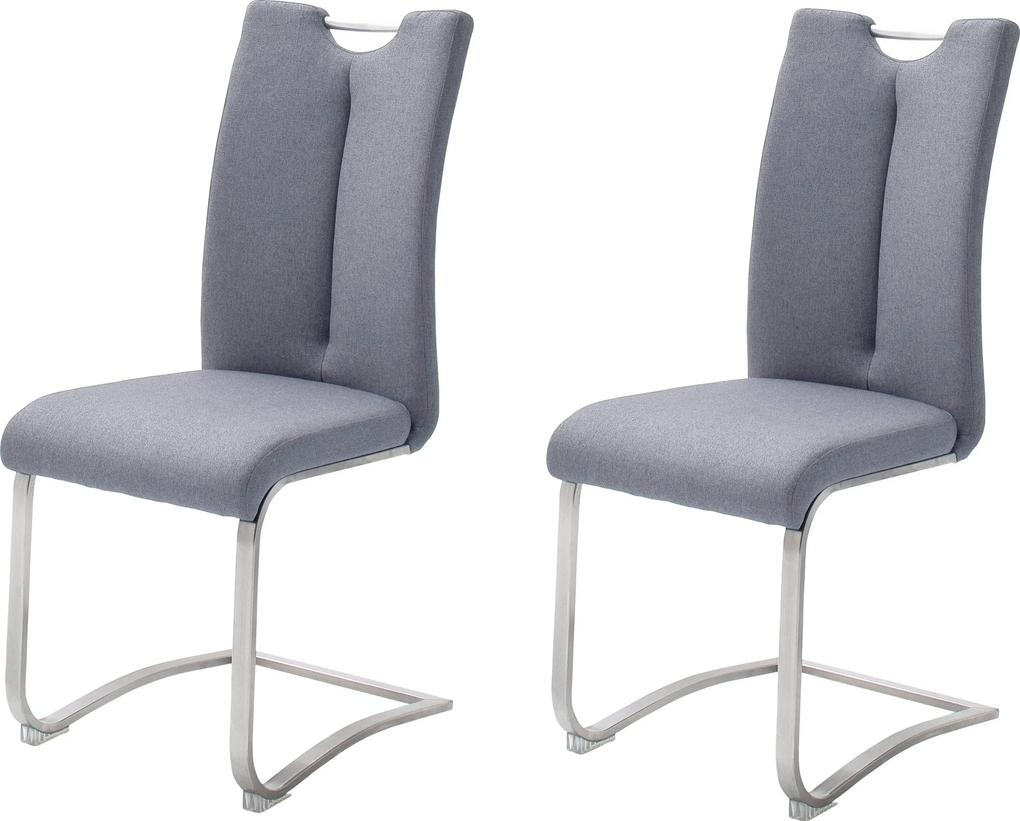 Set 2 scaune Artos XL gri stofa 45/58/102 cm