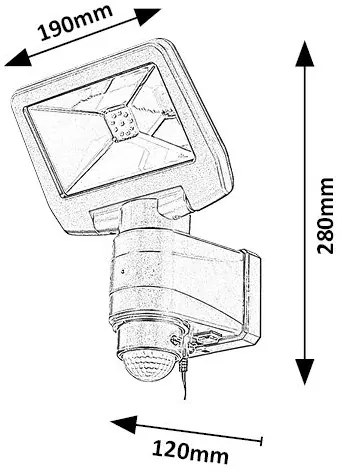 Rabalux 77021 - Proiector solar LED DOJRAN cu senzor, 5W, IP44