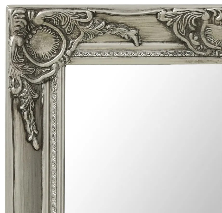 OGG701 - Oglinda 50 x 80 cm, pentru perete, ornamentala, dormitor, living - Argintiu