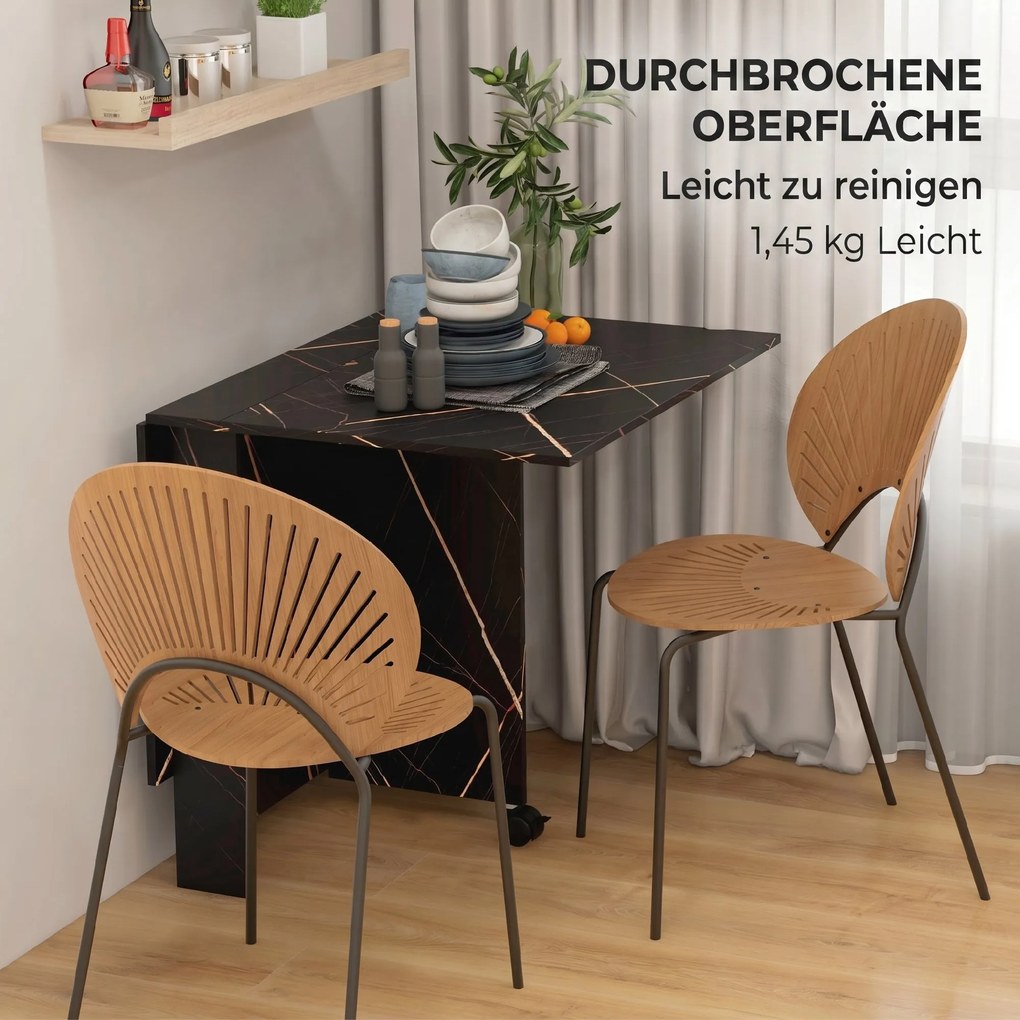 HOMCOM Masă Pliabil Multifuncțional Con Roți E 2 Extensii In Lemn 120x80x73cm | Aosom Romania