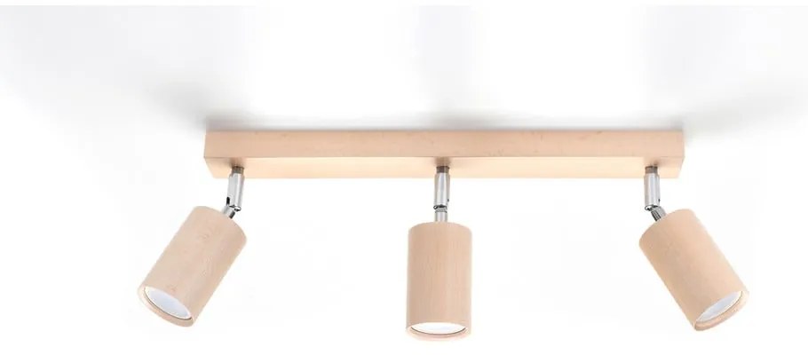 Plafonieră din lemn Sollux Ludwik, lungime 45 cm