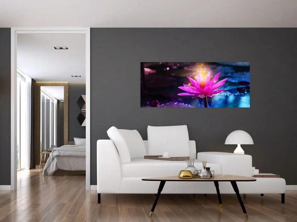 Tablou cu lotus pe apă (120x50 cm)