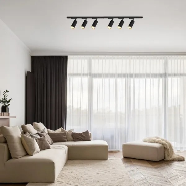 Spot pe șină MICA, 6x GU10, 10W, 230V, negru/auriu