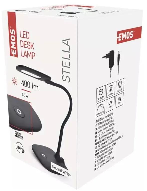 Veioză negru-mat LED cu intensitate reglabilă (înălțime 55 cm) Stella – EMOS