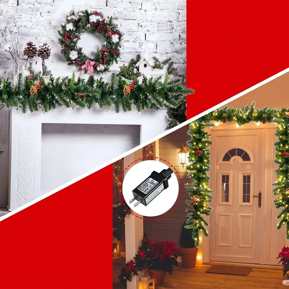 Ghirlandă de Crăciun cu 100 de lumini LED calde, 2,7 m