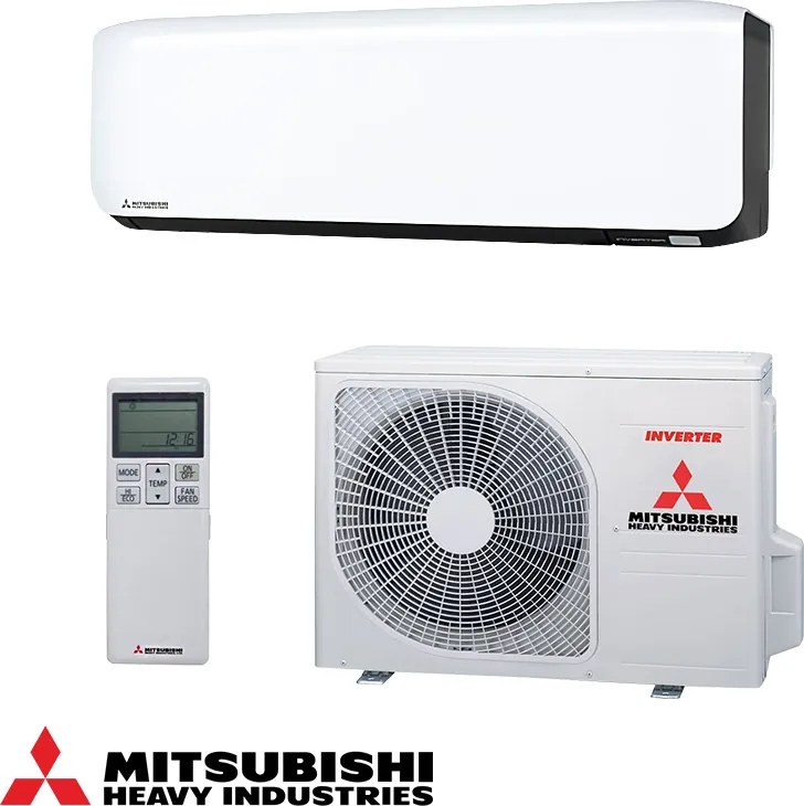 Aparat de aer conditionat cu invertor Mitsubishi Heavy Industries SRK25ZS-WFB + SRC25ZS-W, 9000 BTU, 20 m², A+++, Wi-Fi, R-32, Alb/Negru