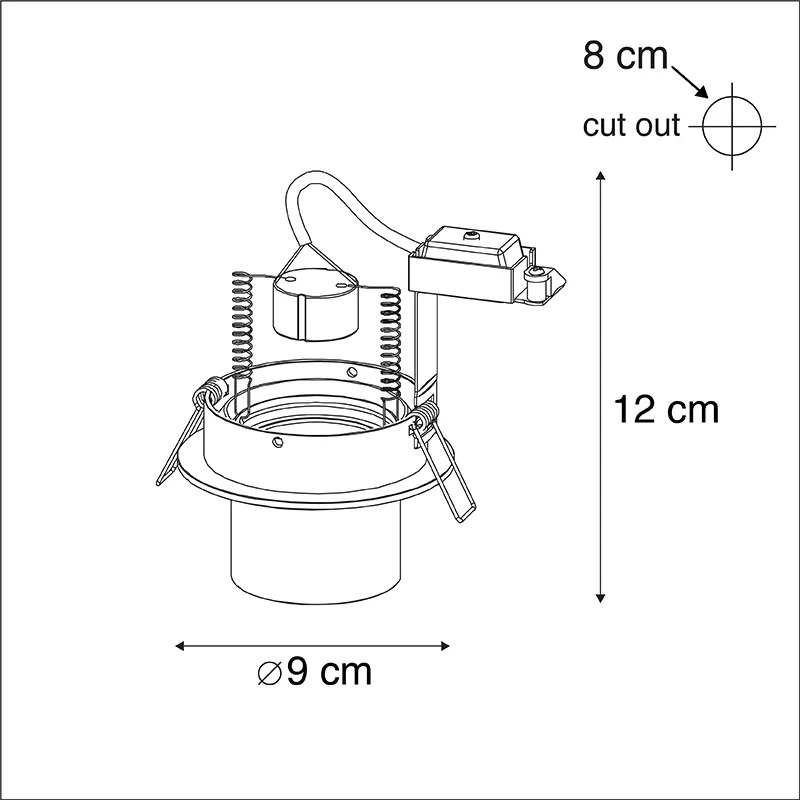 Spotlight modern îngropat rotund alb orientabil - Installa