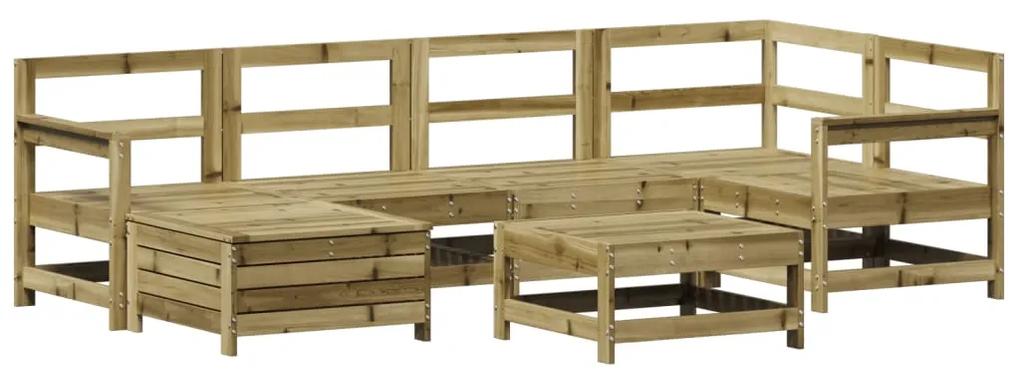 3250935 vidaXL Set canapea de grădină, 7 piese, lemn de pin tratat