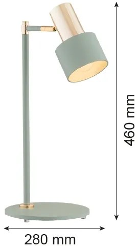 Lampă de masă Argon 4276 DORIA 1xE27/15W/230V verde/alămie