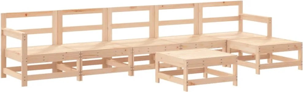 vidaXL Set mobilier de grădină, 7 piese, lemn masiv de pin