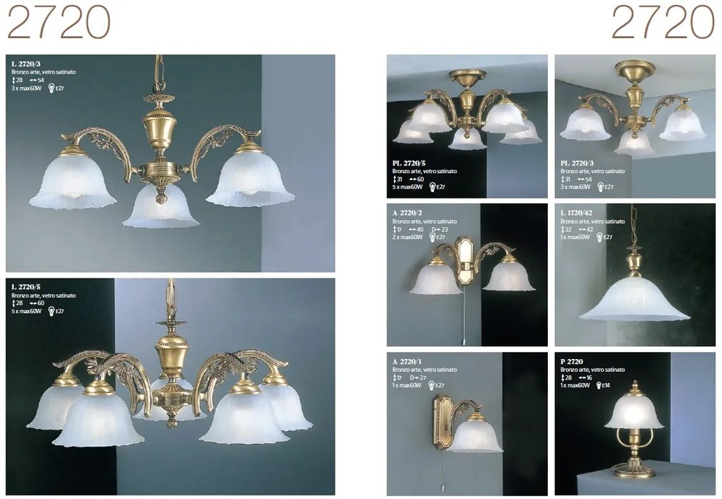 Lustra clasica cu 3 brate design italian 2720