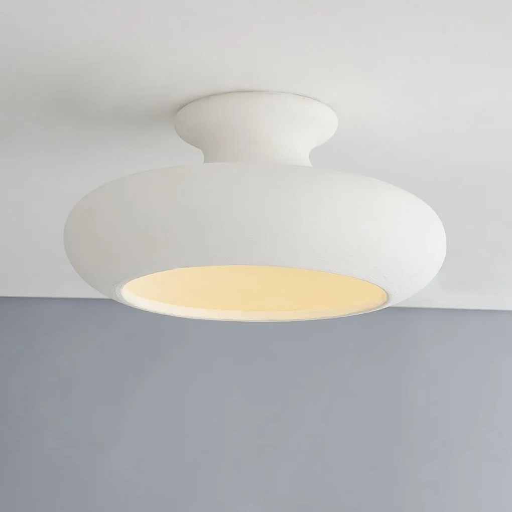 Plafoniera realizata manual din ceramica alba Annie