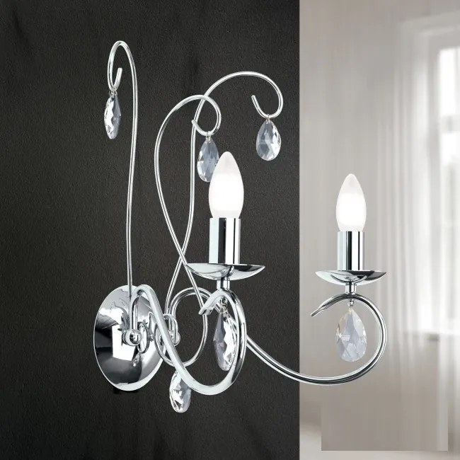 Aplica perete stil clasic cu cristale K9 Alessia WA 2-1093/2 chrom OR
