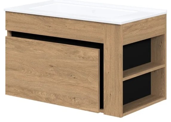 Dulap sub lavoar Stokes 80 cm, stejar auriu