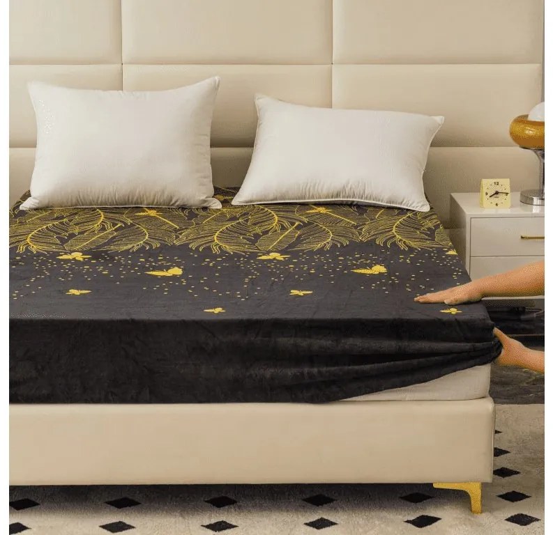 Cearsaf Cocolino microplus cu elastic VISATA 160x200 cm negru