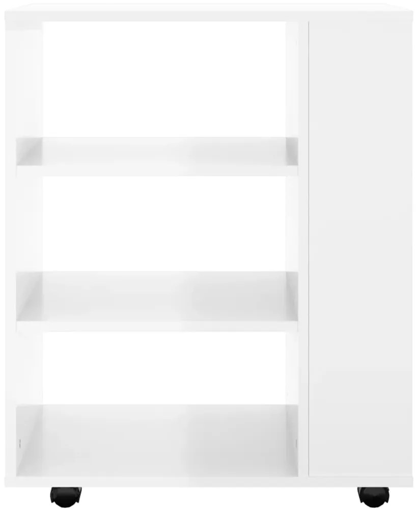 Dulap cu roti, alb extralucios, 60x35x75 cm, PAL Alb foarte lucios, 1, 1