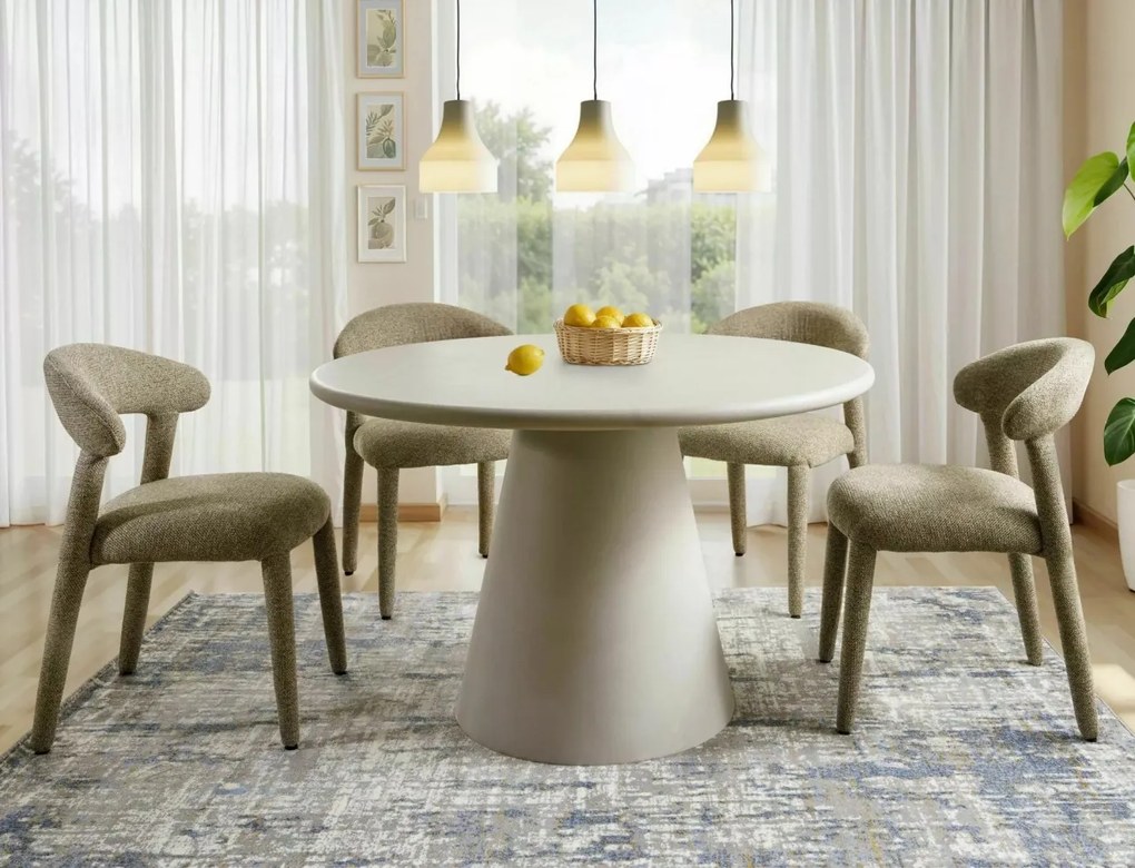Masa rotunda Aurora gri deschis ø120/h76 cm