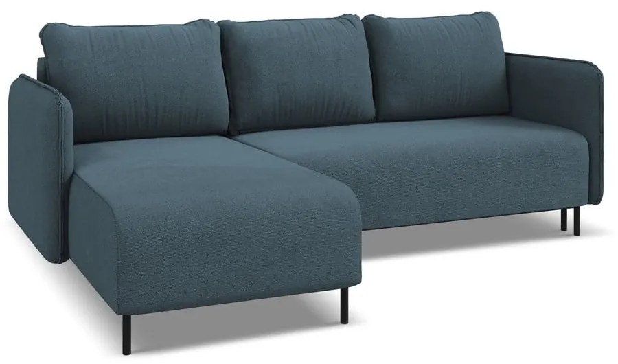 Colțar albastru extensibil/cu spațiu de depozitare (cu colț pe partea stângă) Luana – Makamii