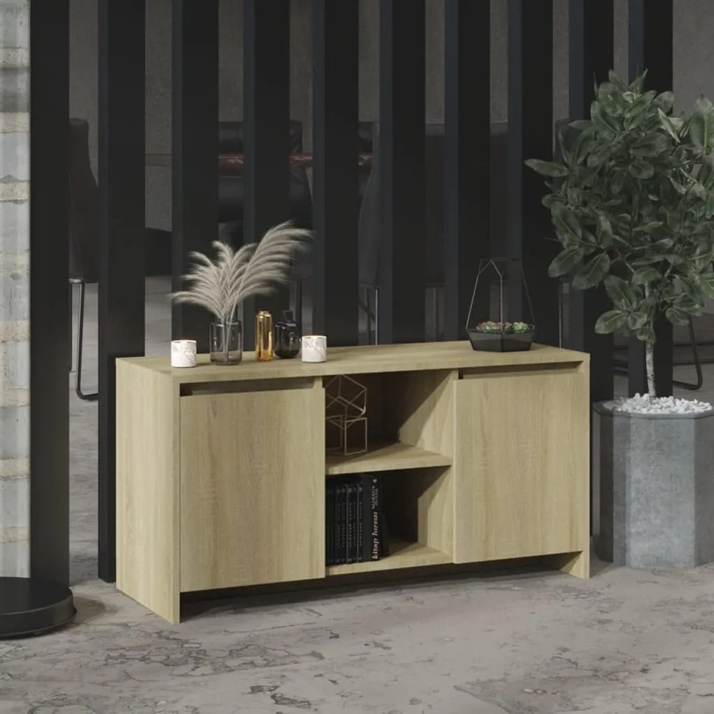 vidaXL Comodă TV, stejar sonoma, 102x37,5x52,5 cm, PAL