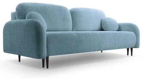 Canapea extensibilă tapițată cu 3 locuri CLOUDY, turcoaz