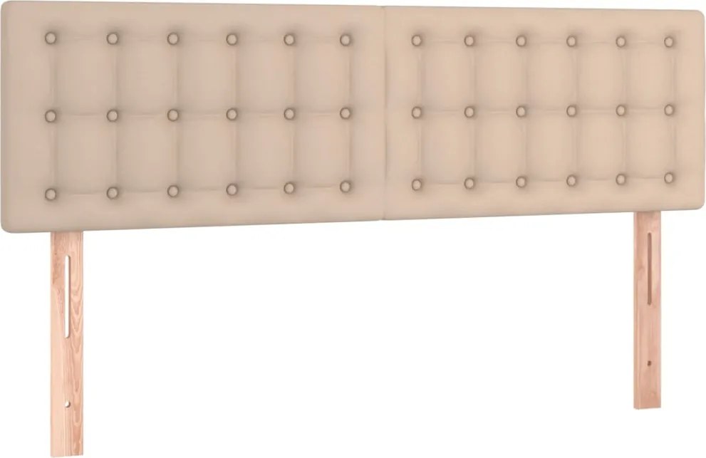 vidaXL Tăblii de pat, cappuccino, 144x5x78/88 cm, piele ecologică