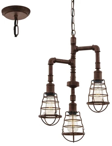 Eglo 49808 - Lustră cu lanț PORT SETON 3xE27/60W