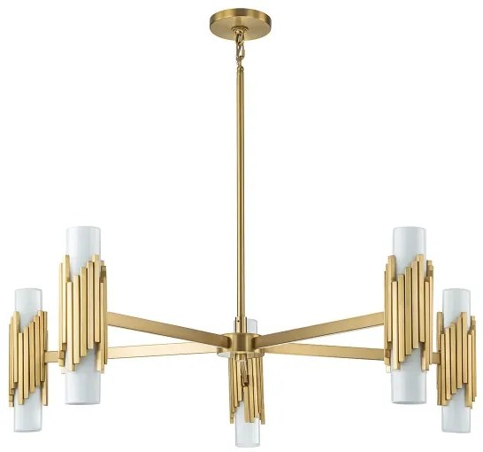 Elstead MARVELE10-AB-OPAL - Lustru pe tijă MARVELE, 10 x E14, 40 W, 230 V, auriu