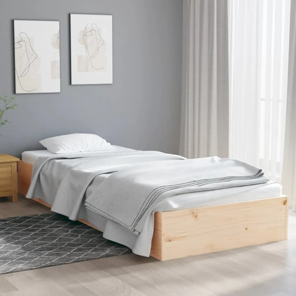 820067 vidaXL Cadru de pat single, 90x190 cm, lemn masiv