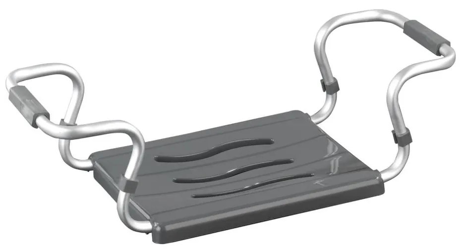 WENKO 73392500 - Scaun de siguranță pentru baie, 26x18 cm, argintiu/antracit