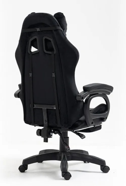 JAKS Scaun de gaming piele ecologică neagră Student