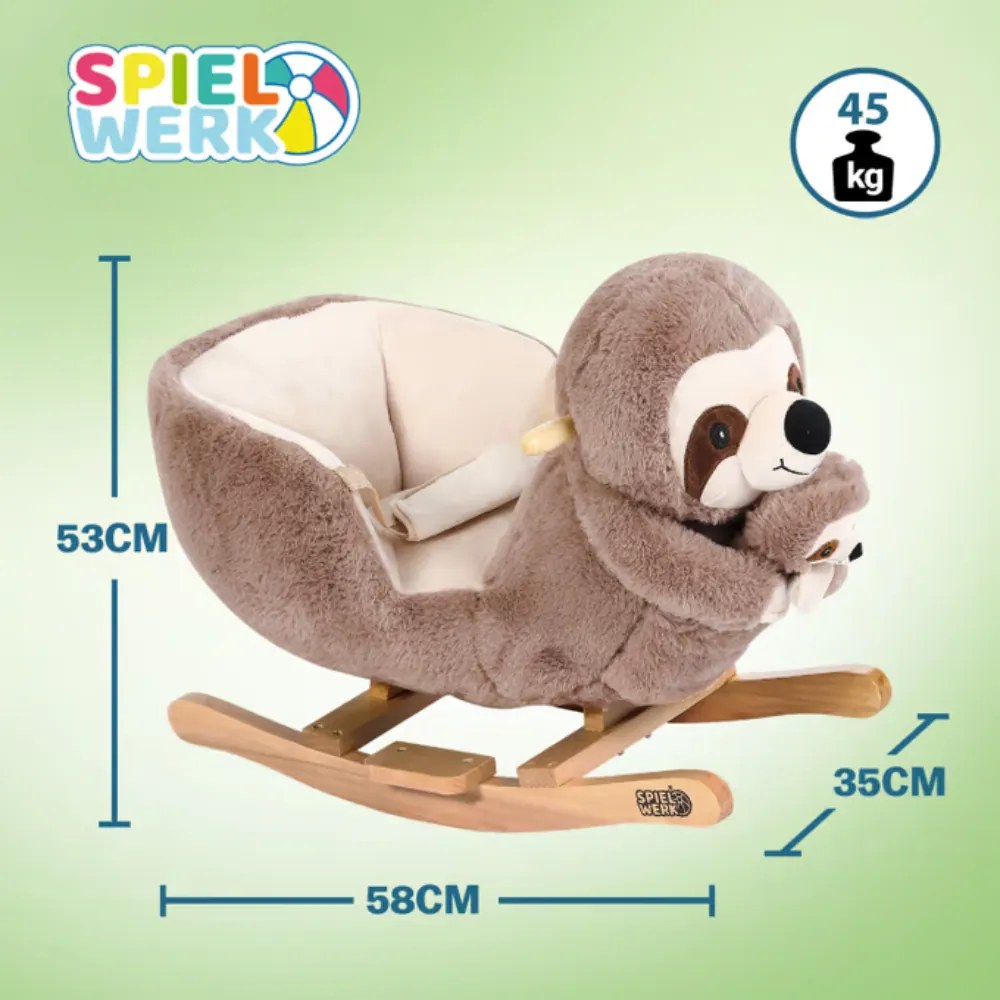 Balansoar leneș cu centură de siguranță, maro Spielwerk