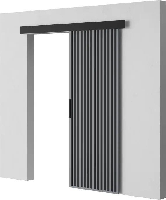 Ușă glisantă Perion – 76x1.6x205 cm – Gri / Negru