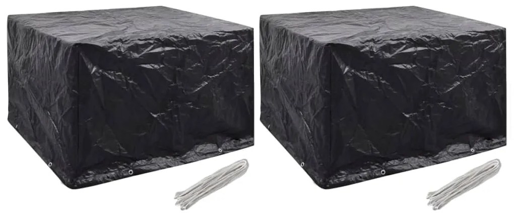 vidaXL Huse mobilier grădină, 2 buc., 135 x 135 x 90 cm, 8 ocheți