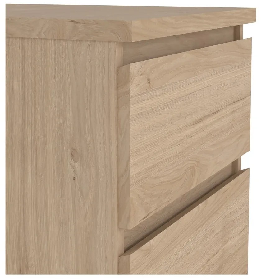 Comodă în culoare naturală cu aspect de lemn de stejar 40x111x50 cm Naia – Tvilum