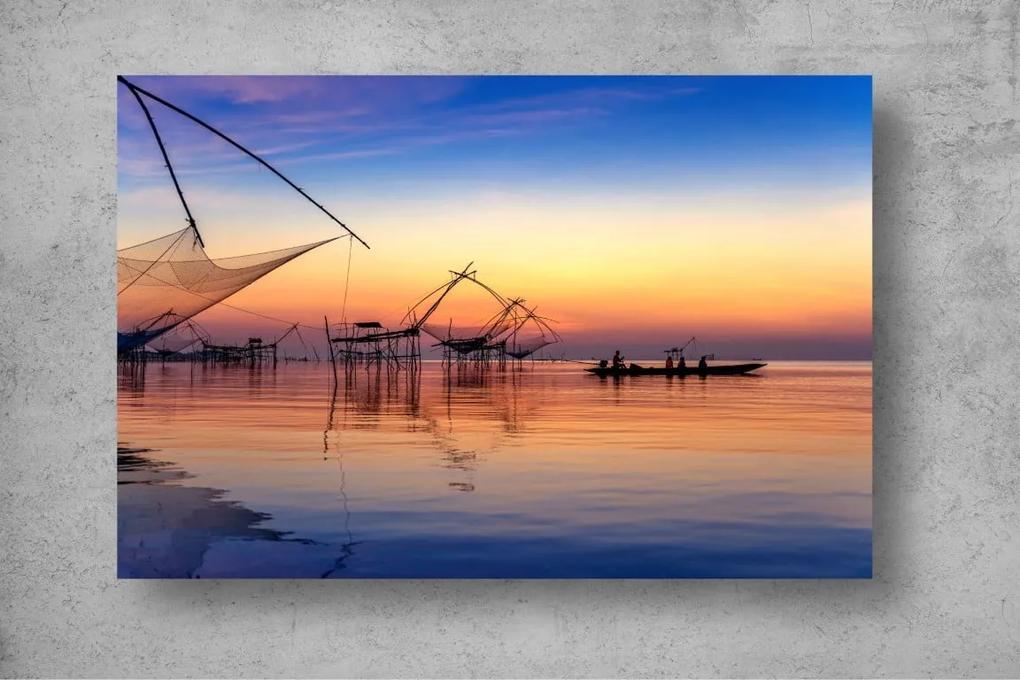 Tapet Premium Canvas - Plase de pescuit in apa din Thailanda