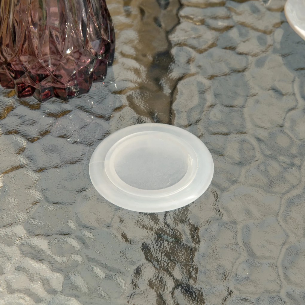 Outsunny Masă de Grădină Rotundă 80 cm cu Orificiu pentru Umbrelă, Masă de Cafea pentru Exterior cu Blat din Sticlă Temperată, Cadru Metalic, pentru Terasă, Balcon, Negru | Aosom Romania