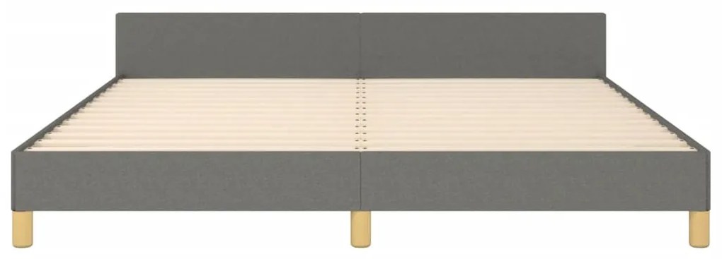 Cadru de pat cu tablie, gri inchis, 160x200 cm, textil Morke gra, 160 x 200 cm, Design cu nasturi