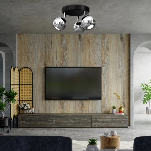 Spot COMET 3xGU10/8W/230V negru/crom lucios