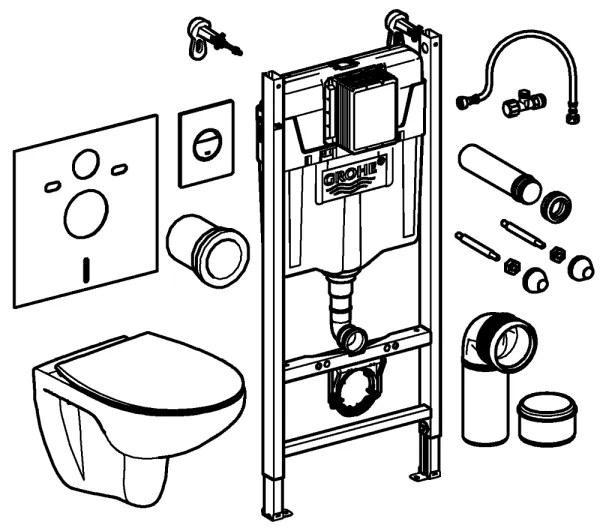 GROHE 39900000 - Set SOLIDO 6 în 1, 1,13 m, ceramică/alb