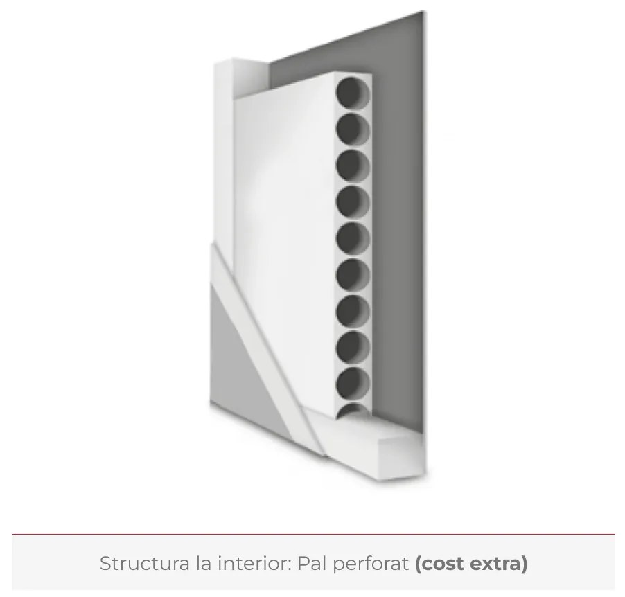 Usa de interior cu toc reglabil si finisaj CPL - Falt rotunjit DR, Toc metalic de colt std., 100 mm, Alb, Laminat CPL