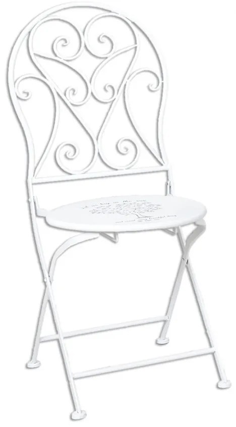 Set masa si 2 scaune bistro, din metal, Country Chic