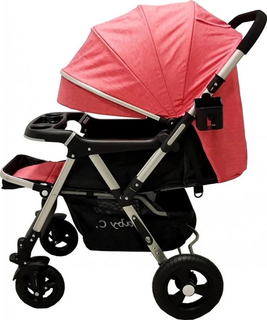 Carucior nou nascuti 2 in 1 BABY CARE™ PRO 511, Cadru aluminiu, Maner reversibil, Spatar reglabil in 5 trepte, Amortizoare, Plasa insecte, Frana