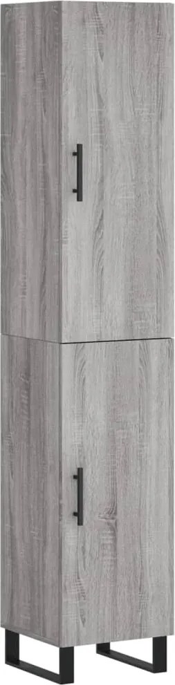 vidaXL Dulap înalt, gri sonoma, 34,5x34x180 cm, lemn prelucrat