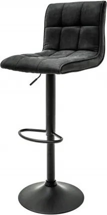 Set 2 scaune de bar cu tapiterie din microfibra Modena gri vintage A-39001 VC