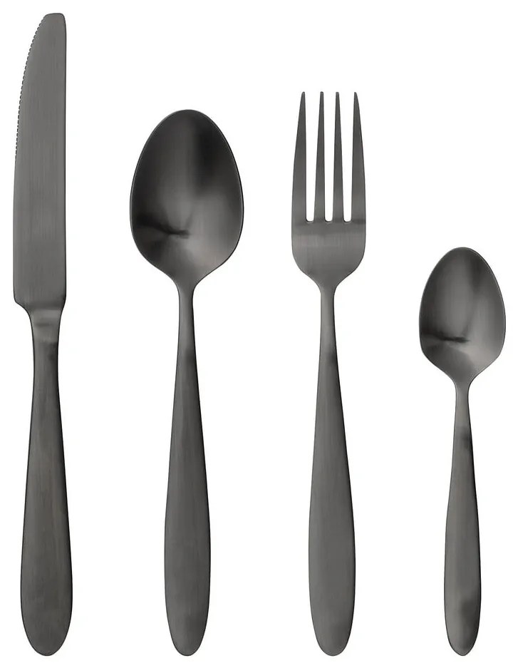 Set 4 tacâmuri Bloomingville Cutlery Eleganza, negru