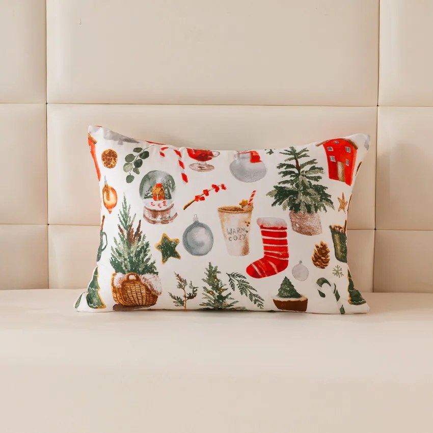 Husa pentru perna din microfibra FESTIVE MAGIC 70x90 cm, alb