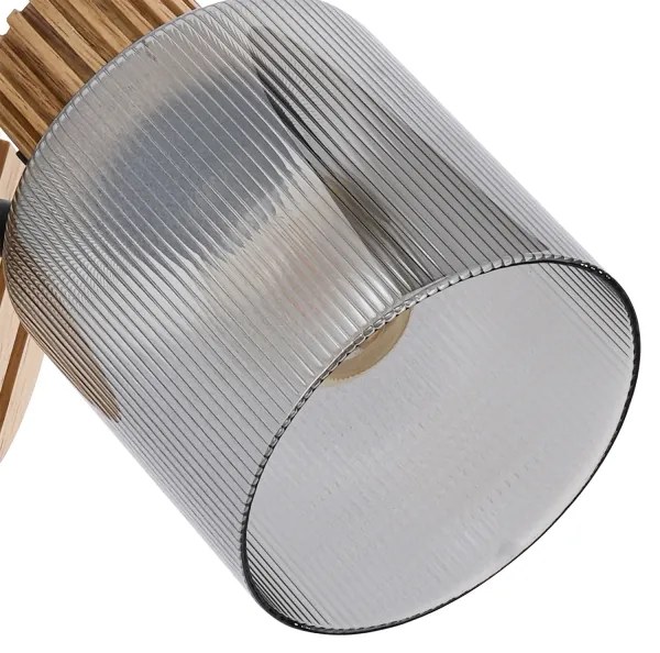 Brilagi - Aplica de perete cu spot HYGGE 1xE14/15W/230V, lemn de hevea/fumuriu