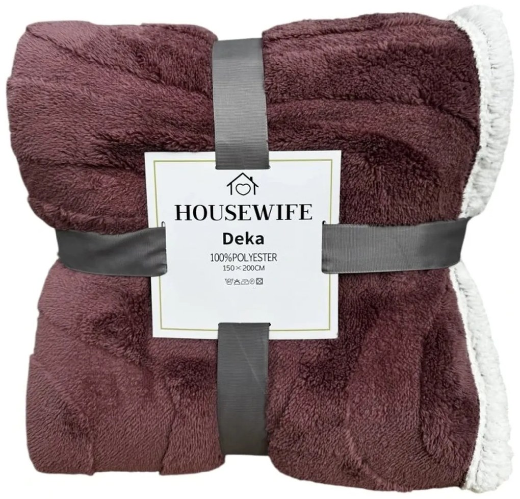 Patura luxoasa de microplus NESTIVE roz imitatie de miel Dimensiune: 150 x 200 cm