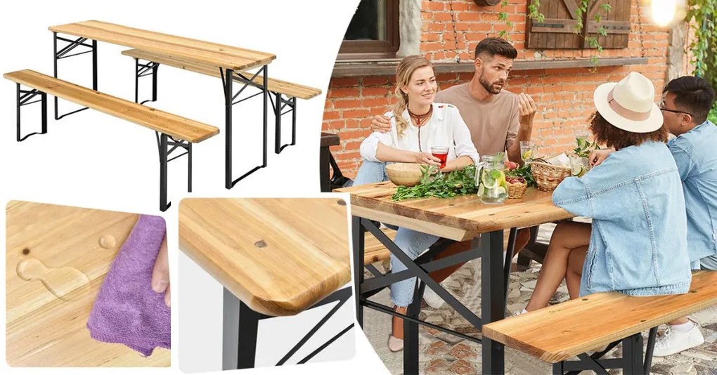 Set berarie din lemn din 3 piese